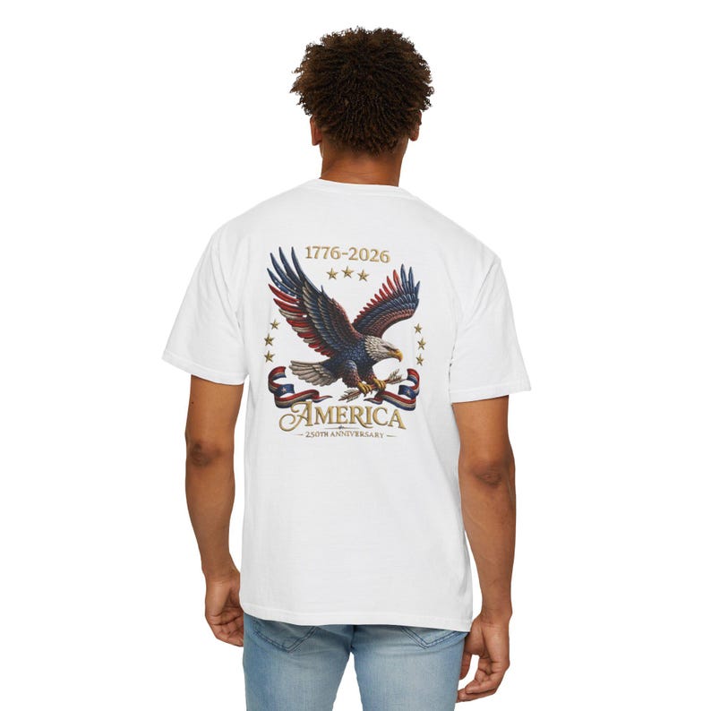 アメリカ建国250周年記念Tシャツ（1776年～2026年）｜愛国的な鷲、自由、国旗 画像 17