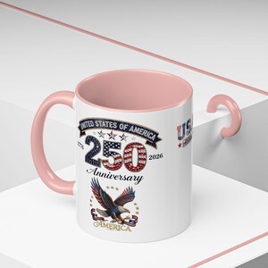 USA 250th Anniversary Eagle Coffee Mug | Patriotic 11oz 15oz Accent Mug image 12