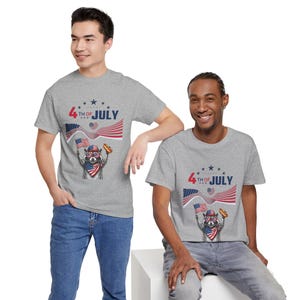 USA 250 Years Patriotic Raccoon 4th of July Tee | American Flag, Fireworks image 17