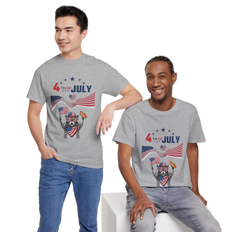 USA 250 Years Patriotic Raccoon 4th of July Tee | American Flag, Fireworks image 17