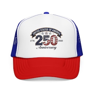 Casquette trucker 250e 250e anniversaire des États-Unis | 1776-2026 Chapeau patriotique en mousse image 3