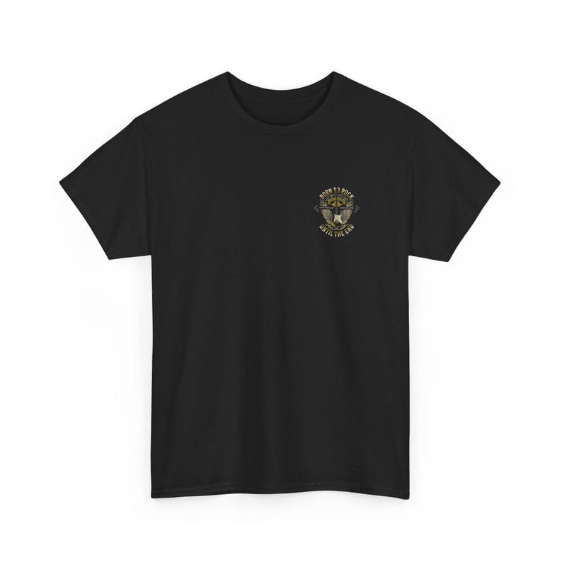 Black Music Funs Guitar T-Shirt | Flaming Skull Rock Music Tee image 4
