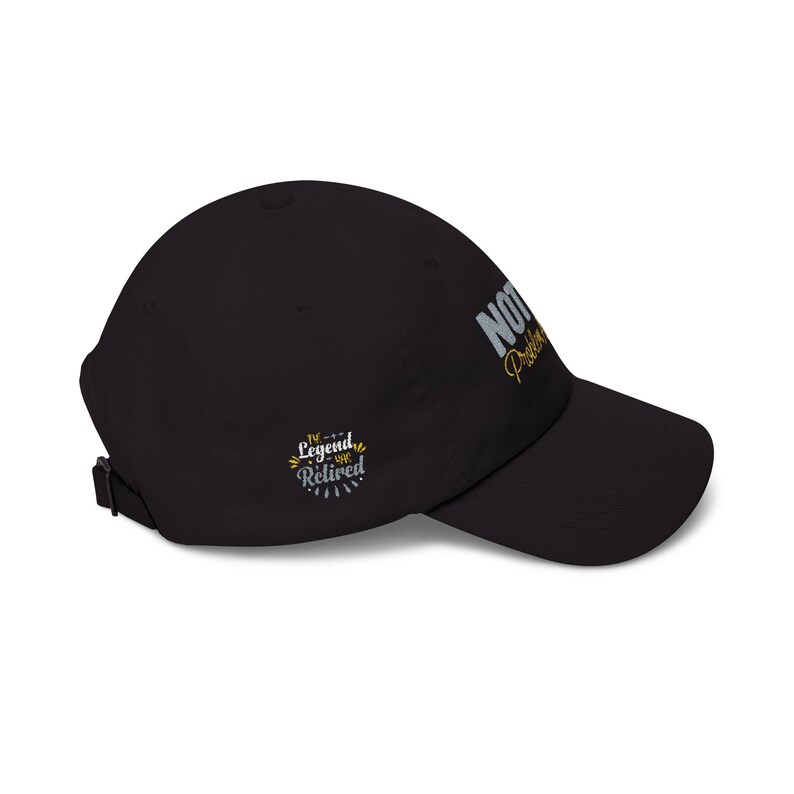 Pensioencadeau, Klassieke Dad Cap | Geborduurde pet met tekst: Not My Problem Anymore afbeelding 4