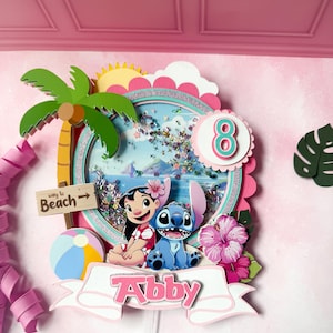Lilo and Stitch Cake Topper, Hawaiian Cake Topper, Lilo and Stich Birthday, Hawaiian Cake Topper, Hawaiian Birthday Decor