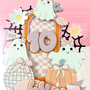 Groovy Halloween Cake Topper, Spooky Halloween Cake Topper, Ghost Halloween Cake Topper, Retro Spooky Party Decor, Halloween Cake Topper