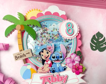 Lilo & Stitch Cake Topper: Hawaiian Birthday Party Decoration
