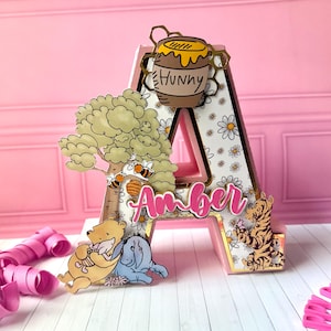 Winnie the Pooh 3D Letter: Birthday Party Decor, Nursery Room Art
