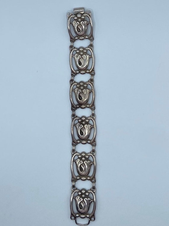 Danecraft Sterling Silver Flower Vintage Bracelet,