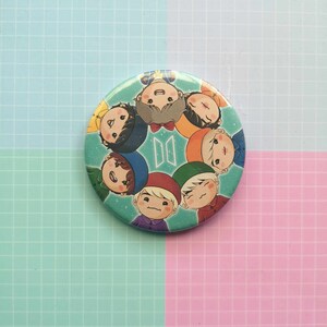 Grands badges Bangtan 58 mm - OT7 Go Go Dance Practice