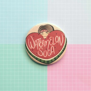 Bangtan Large 58mm Button Badges - Watermelon Suga Agust D Yoongi