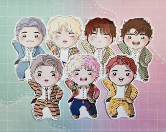 Bangtan Large Chibi Sticker - OT7 Muster Onesie
