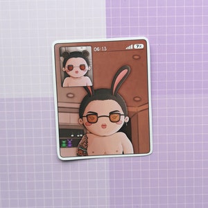 Bangtan Großer Aufkleber - Taekook Video Call Jungkook JK Taehyung V