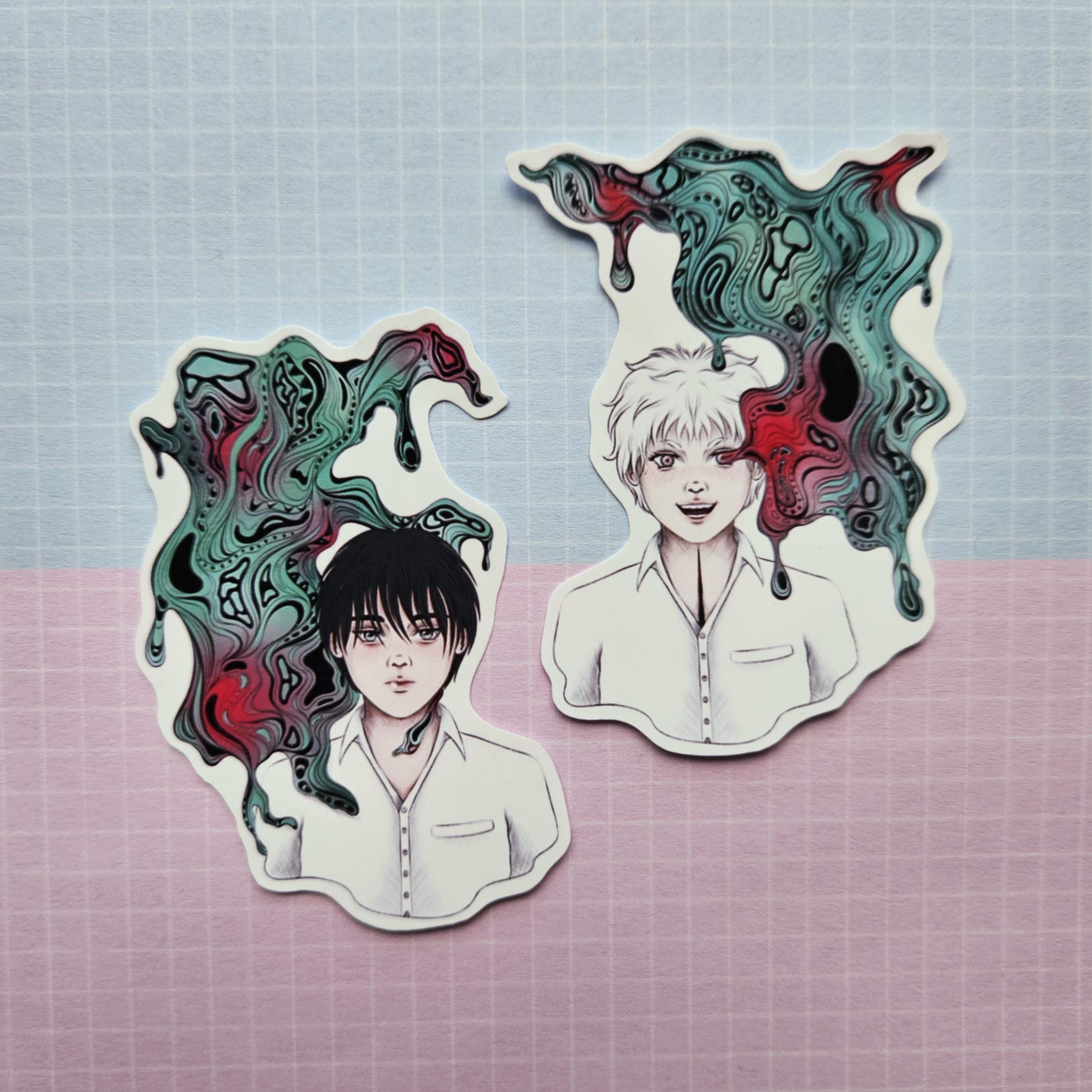 Hioshiru Sticker Smoking TSHD Small or Large Sticker - Yoshiki and Hikaru - Etsy