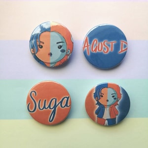 Bangtan Small 38mm Button Badges Set - World D-Day Tour Suga Agust D