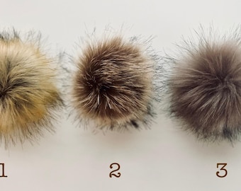 Kunstfell-Bommel für Mützen & Accessoires – flauschig, hochwertig, in mehreren Farben erhältlich