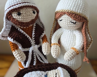 Christmas Nativity Set Handmade, Holy Family Amigurumi, Christmas Decoration