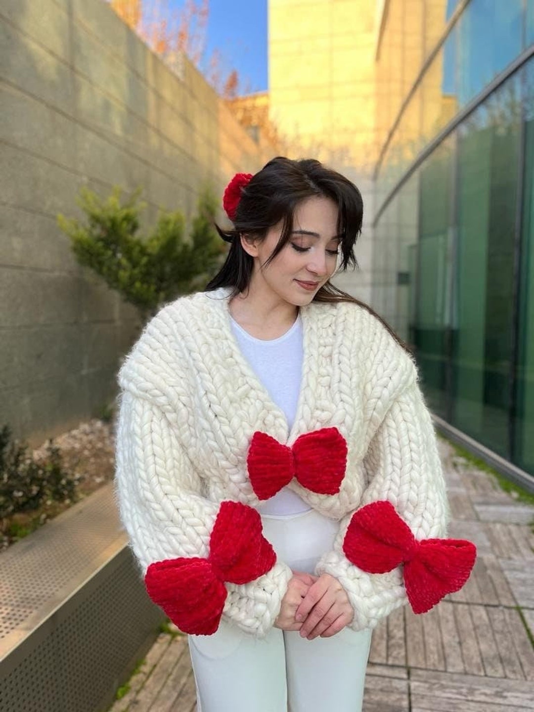 O Project カーディガン chunky knitted cardigan MEROKEETY Women's 2025 Open Front Chunky Cardigans Lantern