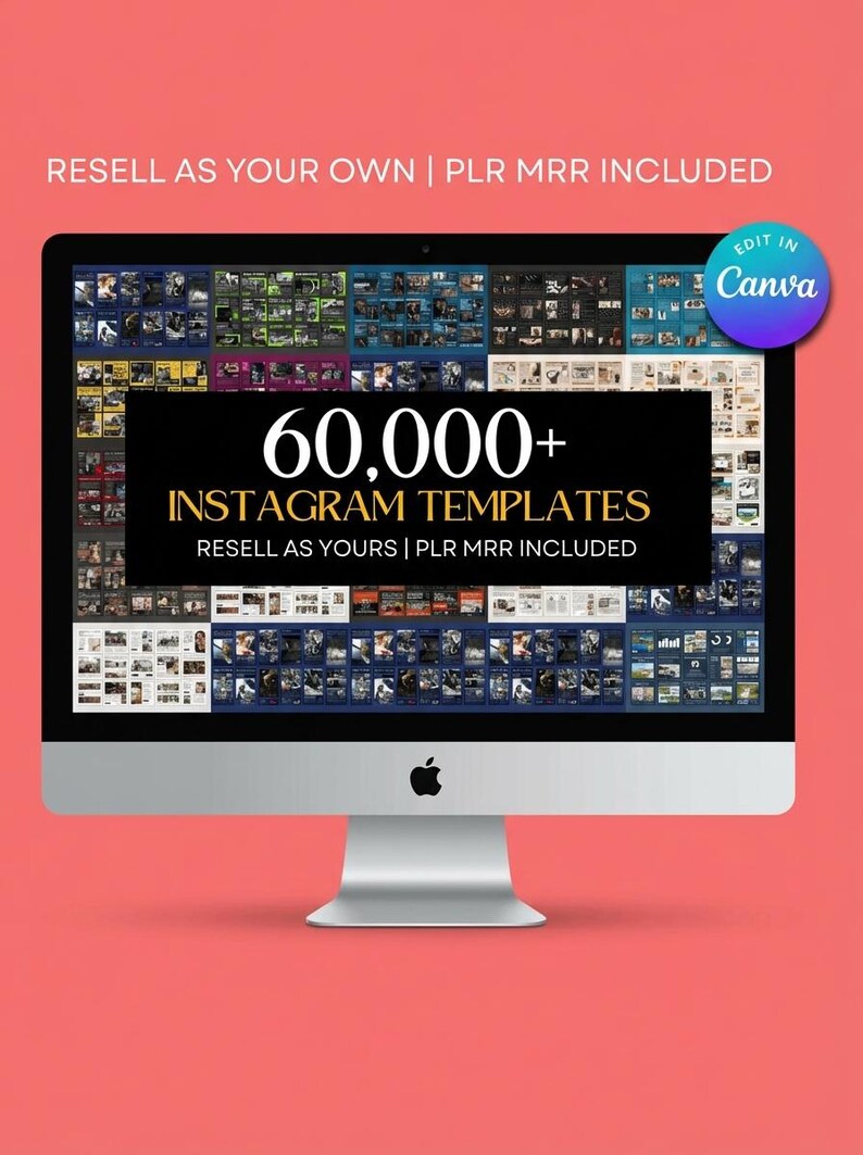 60K+ Instagram Templates PLR MRR | Canva Social Media Kit | Editable ...