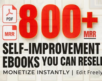 800+ Self-Help & Personal Growth eBooks | MRR and PLR Digital Download Bundle | Self-Improvement PDF