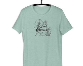 LITERARY TEE Pride and Prejudice "Barely Tolerable" (gray)