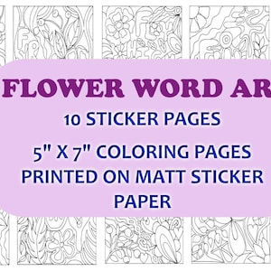 Color Your Own Large Stickers - Sticker Sheet Coloring Pages 5&quot; x 7&quot; SET of 10, Color Your Own Large Stickers