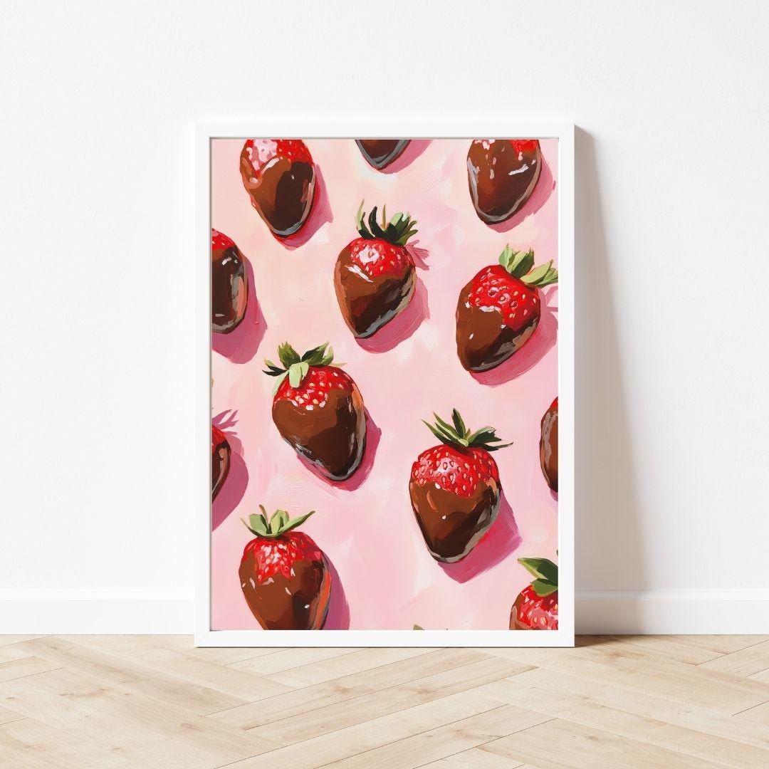 Chocolate Covered Strawberries Art Print: Valentine's Day Kitchen