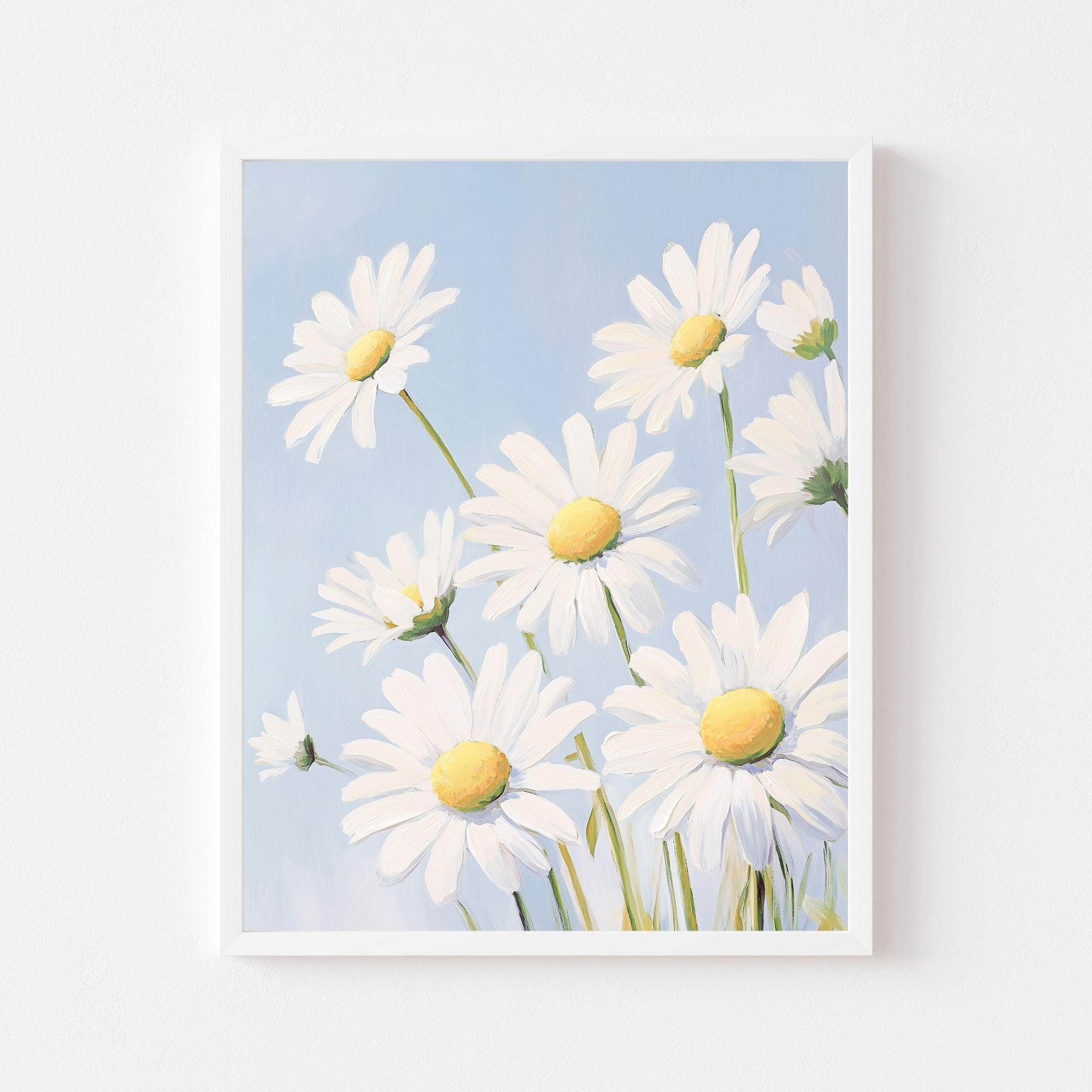おすそ分けファイル♡ 春の新作スタンペリア・DAISY art♡A5サイズ♡ Daisy Field Wall Art Print: Pastel Floral Landscape (printable