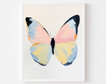 Pastel Butterfly Wall Art: Abstract Watercolor Print (Digital Download)