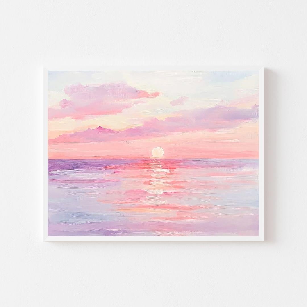 ピンクの夕焼けの絵 - Etsy 日本