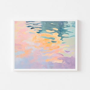Pintura del Océano Resplandeciente: Arte mural costero abstracto (Descarga digital)