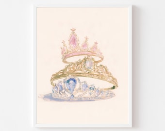 Whimsical Princess Tiara Art Print: Fairytale Crown Wall Decor (Digital Download)