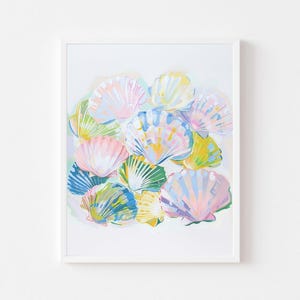 Colorful Seashells Painting: Girly Coastal Wall Art (Digital Download)