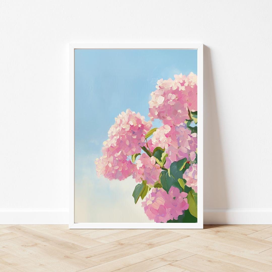 Pink Hydrangea Painting: Vintage Floral Wall Art (digital Download) - Etsy