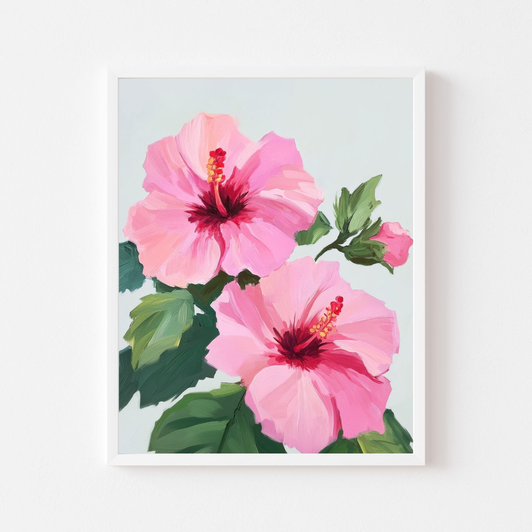 Cuscini ABAKUHAUS Set Di 4 Federe Hawaiano 60x60 Cm, Stampa Hibiscus Flamingo E Palme, Fronte/Retro, Morbida Microfibra, Rosa Verde Bianco