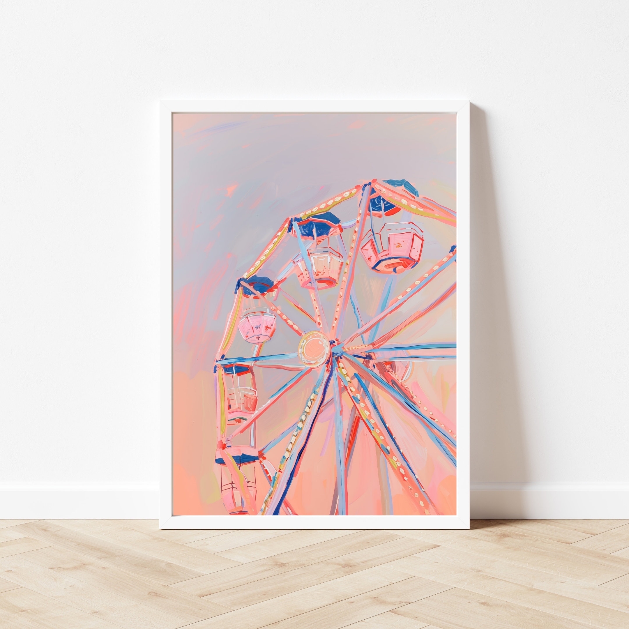 パステルカラーの観覧車の絵画 | 気まぐれな女の子の部屋の