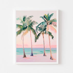 Palm Tree Sunset Print: Tropical Beach House Wall Art (Digital Download)