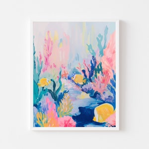 Tropical Fish Art Print: Colorful Under the Sea Painting (Digital Download)