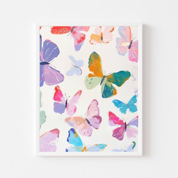 抽象的な蝶と顔のパステル画 抽象的な蝶と顔のパステル画