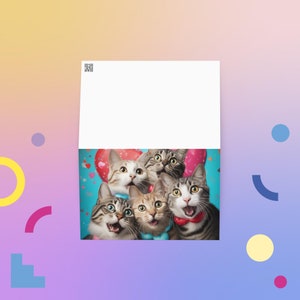 Cat Greeting Card | Cats pulling funny faces | A card for birthday, valentines, romantic, seasonal, thank you, gift etc