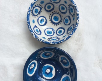 Handmade Ceramic Evil eye bowls Favors, Wedding Favors for Guests in Bulk, Evil eye Wedding Favors, Wedding Shower Favors Quick