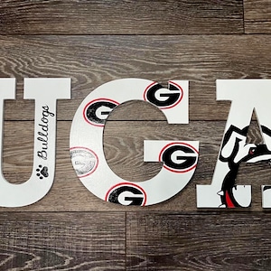 UNIVERSITY of GEORGIA Custom Wood Letters - Bulldogs - UGA - Personalized Name Sign - Name Plaque - **Price Per Letter**