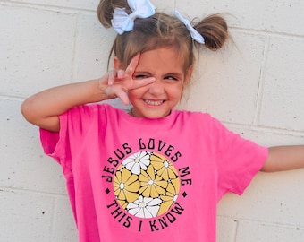 Jesus Loves Me Kids Comfort Colors Tee, Christian Shirt