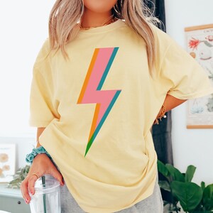 Comfort Colors Lightning Bolt Shirt, Lightning Bolt Shirt, Retro Shirt, Lightning Bolt T-Shirt, Popular Shirt, Trendy Shirt, Gift for Her