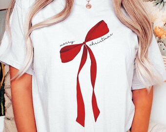 Red Bow Coquette Christmas PNG, Trendy Merry Christmas Coquette PNG, Cute Matching Mommy and Me Christmas Bow PNG, Digital Download