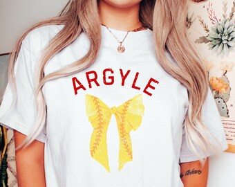 Custom Softball Coquette Bow Shirt, Softball Mom Gift