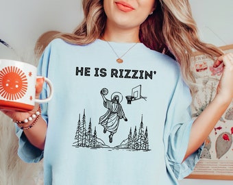 Funny Easter Jesus Basketball Graphic Tee, Retro Christian Shirt