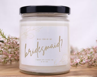 Bridesmaid Proposal Candle, Soy Wax, Bridal Shower Gift