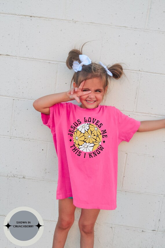 Kids Christian Shirt, Jesus Loves Me, Kids Christian Tee, Christian t shirt, Cute Christian Shirt, Christian Merch, Comfort Colors Kids Tee