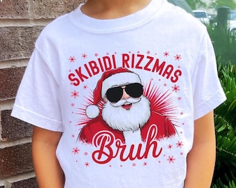 Skibidi Rizzmas Bruh Weihnachtshemd PNG, Lustiges Lehrer Urlaub Passendes Hemd PNG, Rizz Weihnachtsmann Charisma Cool, digitaler Download