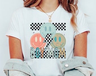 Boy Mama Shirt, Checkered Print, Mommy and Me Outfit